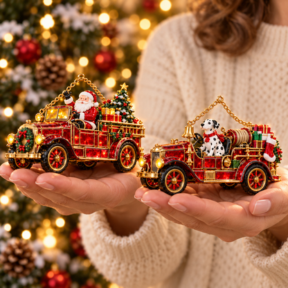 🚒 2026 Vintage Fire Truck Christmas Ornaments