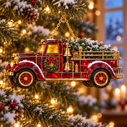 🚒 2026 Vintage Fire Truck Christmas Ornaments