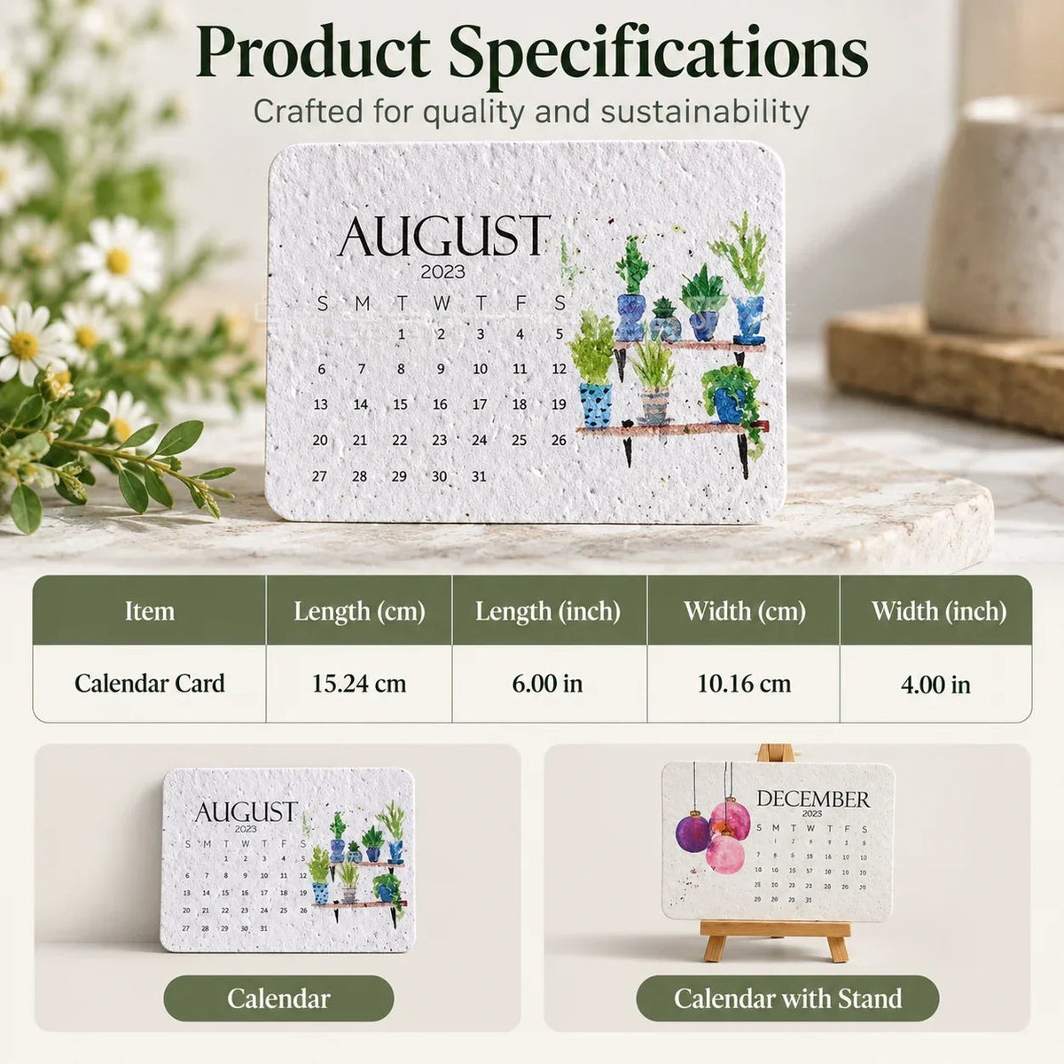 🌱📅Plantable Seed Calendar 2027 – A Year of Growing Beauty