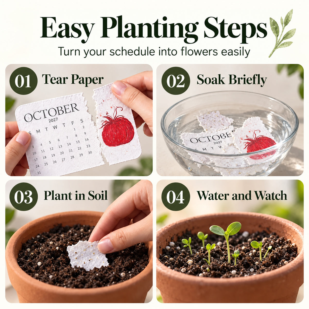 🌱 Eco-Friendly Plantable "Timeless" Seed Calendar 2027