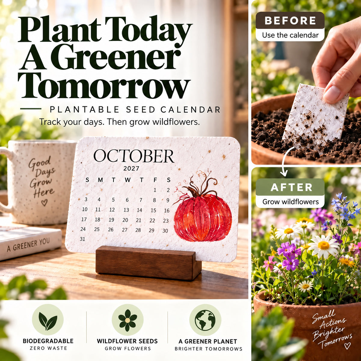 🌱 Eco-Friendly Plantable "Timeless" Seed Calendar 2027
