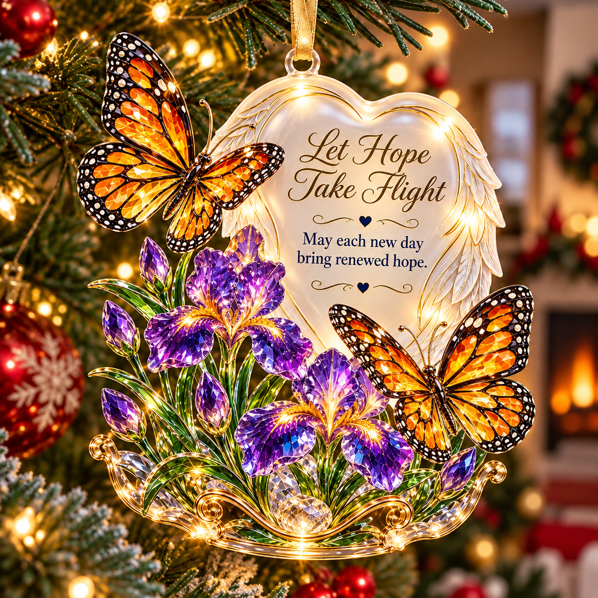 ✨❤️ Heart Winged Inspirational Animal Christmas Ornament