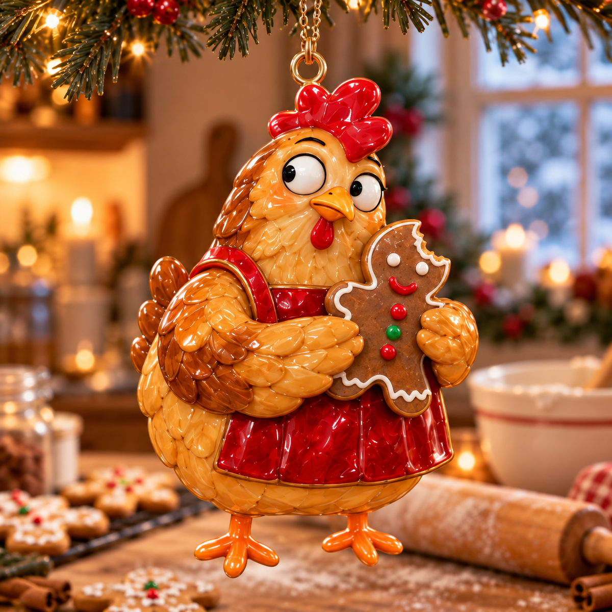 🐔🎄Funny Christmas Chicken Ornaments – Adorable Holiday Farmhouse Decorations