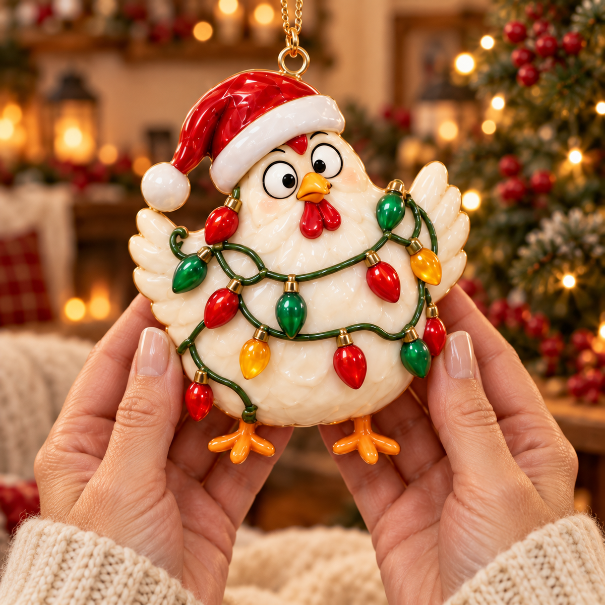 🐔🎄Funny Christmas Chicken Ornaments – Adorable Holiday Farmhouse Decorations