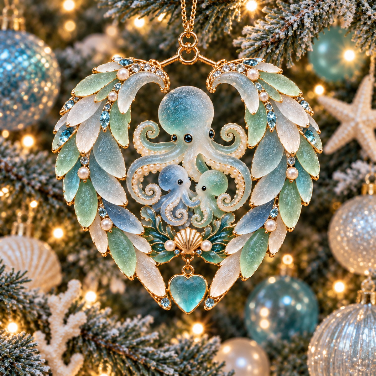 🌊✨Ocean Elegance Christmas Ornaments – A Touch of Coastal Magic