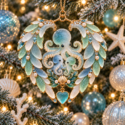 🌊✨Ocean Elegance Christmas Ornaments – A Touch of Coastal Magic