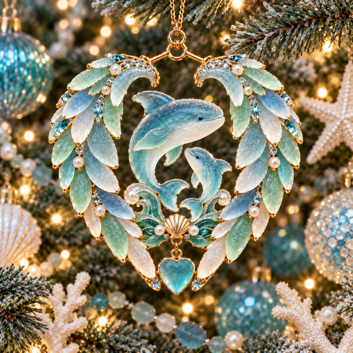 🌊✨Ocean Elegance Christmas Ornaments – A Touch of Coastal Magic