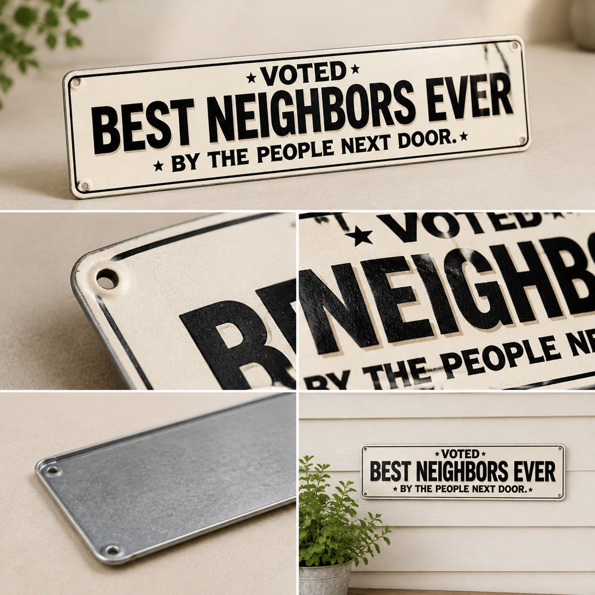 🏡❤️"Voted Best Neighbors Ever" Funny Metal Sign | The Ultimate Neighbor Gift