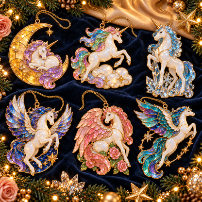 🦄✨Magical Unicorn Christmas Ornaments – A Whimsical Touch of Fantasy for Your Tree