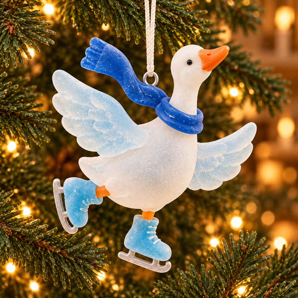 🦢 Cute White Goose Christmas Ornament