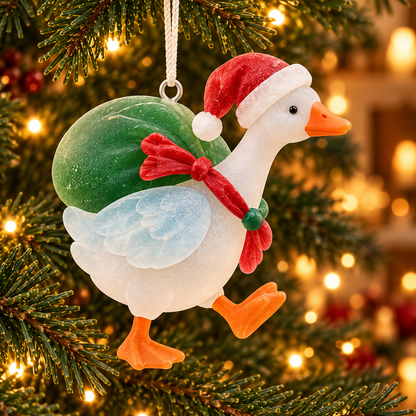 🦢 Cute White Goose Christmas Ornament