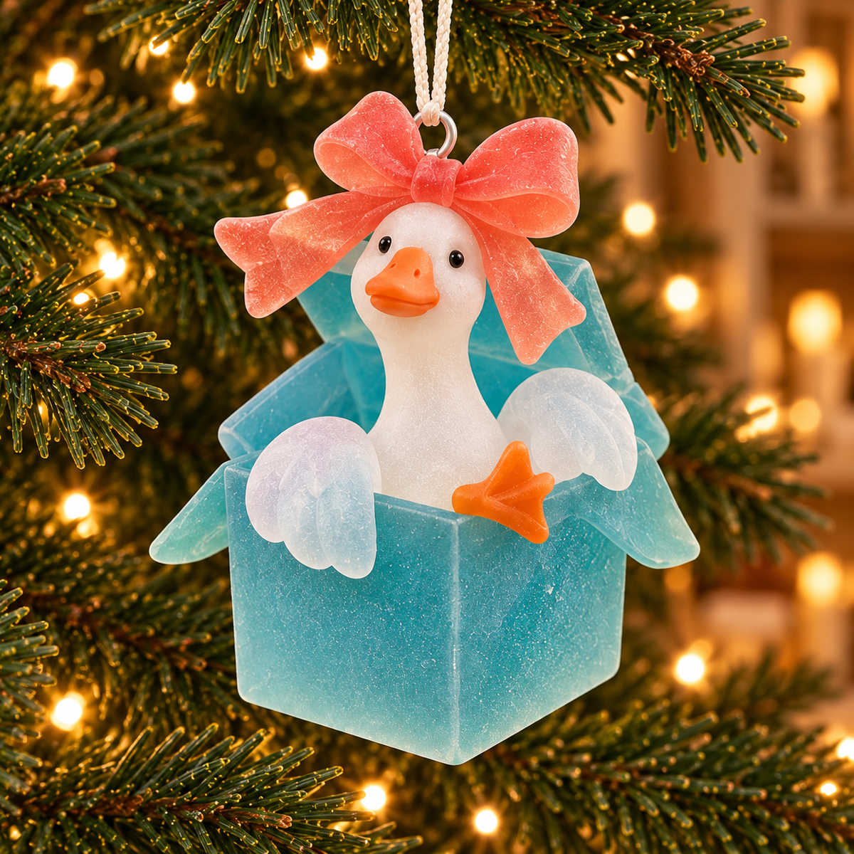 🦢 Cute White Goose Christmas Ornament