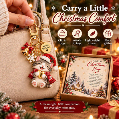 🎄🐱A Little Christmas Hug Keychain – A Heartwarming Holiday Gift to Keep Close