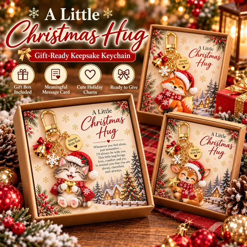🎄🐱A Little Christmas Hug Keychain – A Heartwarming Holiday Gift to Keep Close