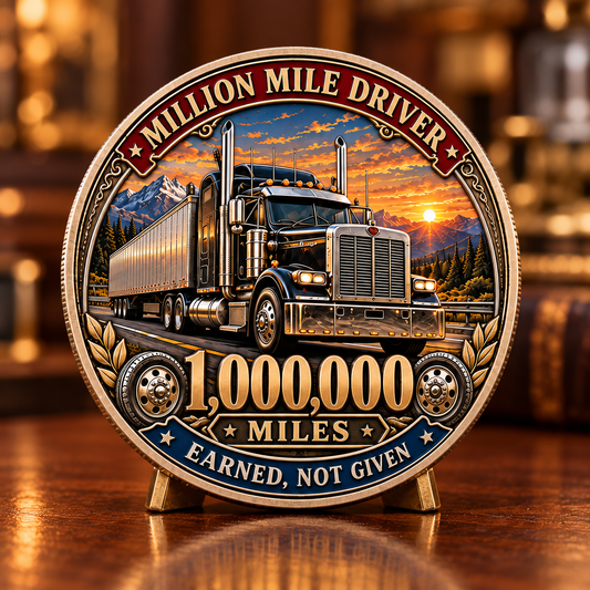 🚛 Truck Driver Mileage Milestone Commemorative Challenge Coin