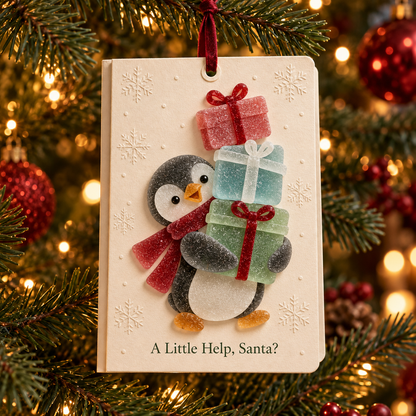 🎄 Funny Christmas Hanging Card Ornament – 6 Designs Foldable Greeting Card ✨❤️