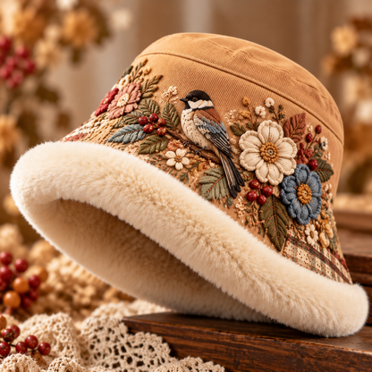 🌸Women’s Cozy Plush-Lined Winter Bucket Hat – Floral & Animal Designs
