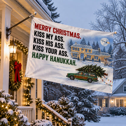 Funny Christmas Flag – Big Holiday Spirit. Very Little Filter.