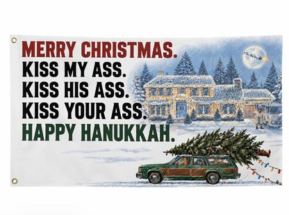 Funny Christmas Flag – Big Holiday Spirit. Very Little Filter.
