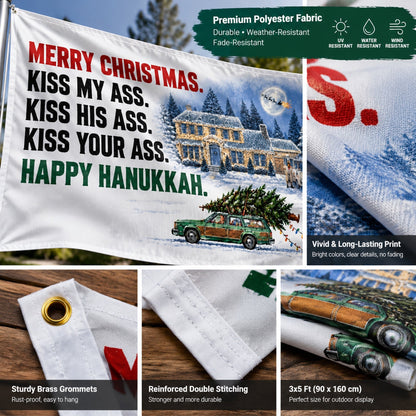 Funny Christmas Flag – Big Holiday Spirit. Very Little Filter.