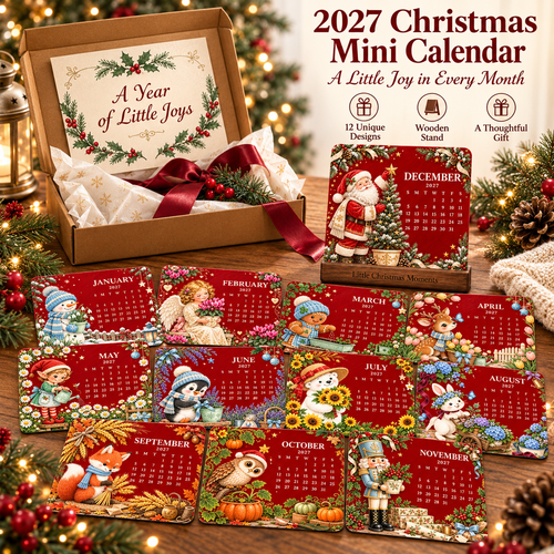 🌱 Eco-Friendly Plantable Vintage Christmas Seed Calendar 2027 – A Year of Little Joys 🎄✨❤️