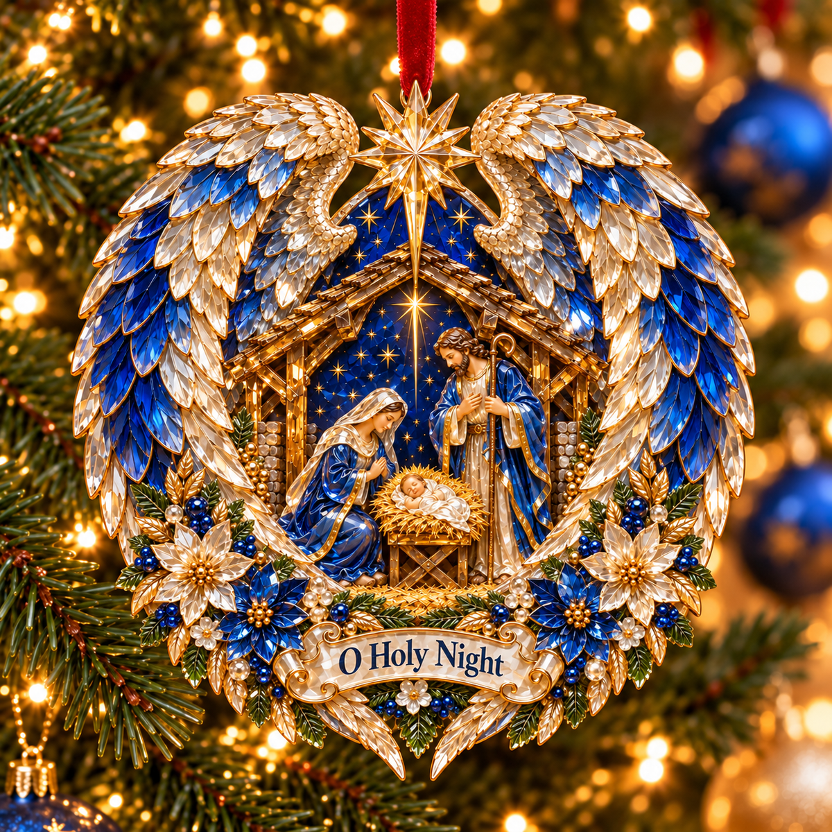 🎄✨ Religious Nativity Angel Wing Christmas Ornament