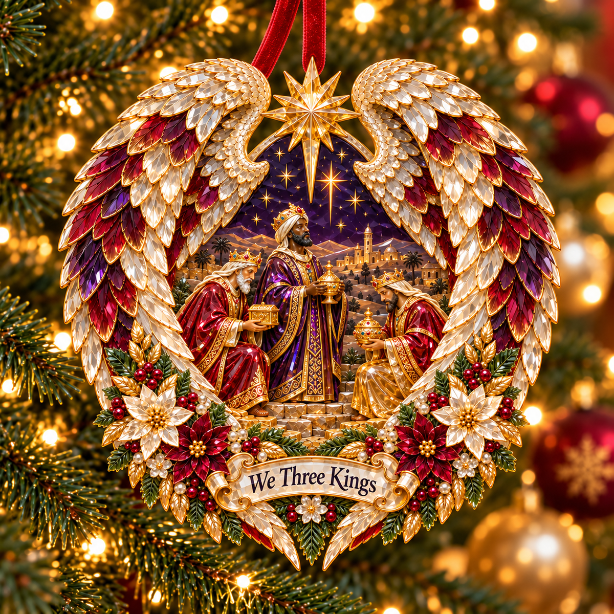 🎄✨ Religious Nativity Angel Wing Christmas Ornament