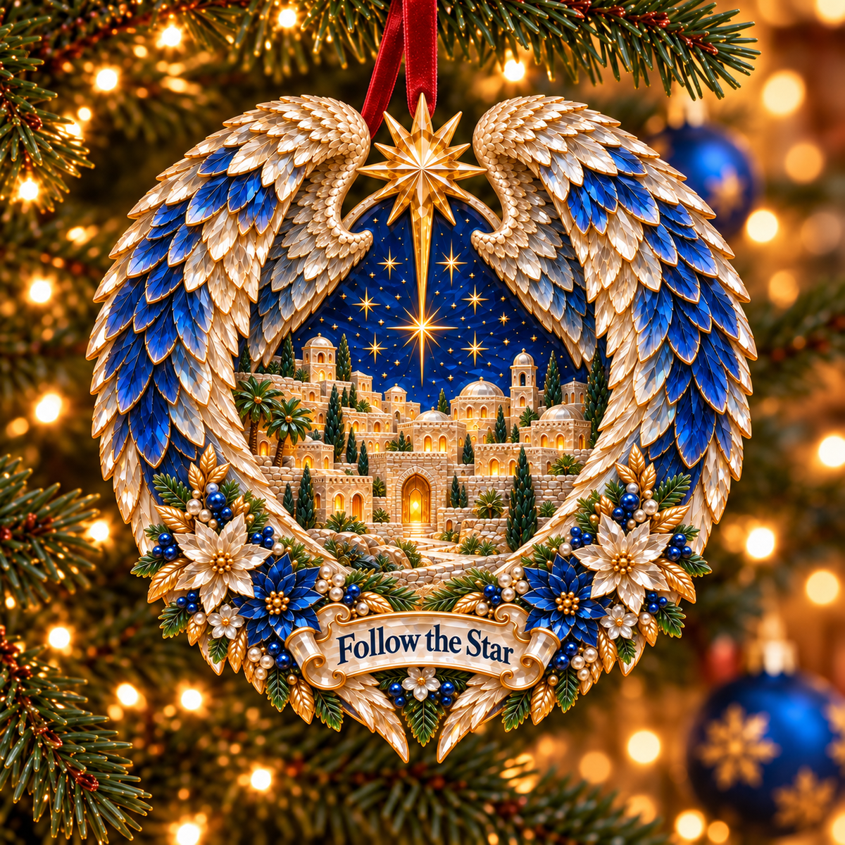 🎄✨ Religious Nativity Angel Wing Christmas Ornament