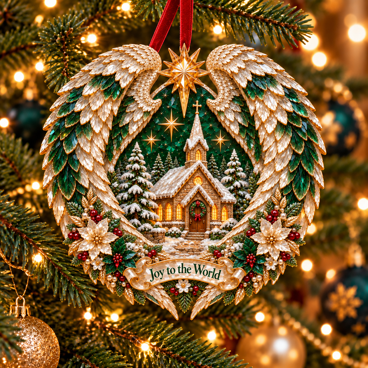 🎄✨ Religious Nativity Angel Wing Christmas Ornament
