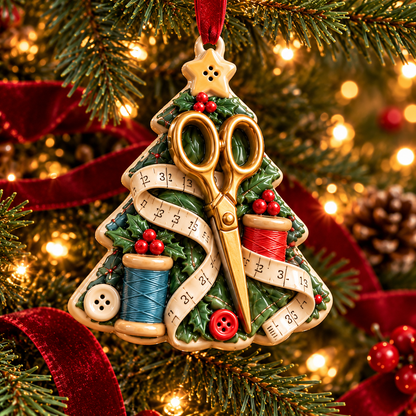🧵🎄 Sewing-Themed Christmas Tree Ornaments – Festive Keepsakes for Sewing & Craft Lovers
