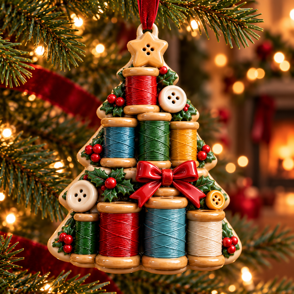 🧵🎄 Sewing-Themed Christmas Tree Ornaments – Festive Keepsakes for Sewing & Craft Lovers