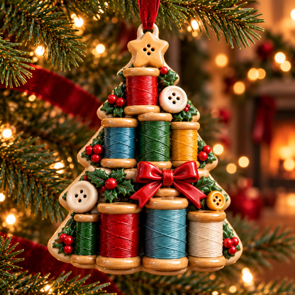 🧵🎄 Sewing-Themed Christmas Tree Ornaments – Festive Keepsakes for Sewing & Craft Lovers