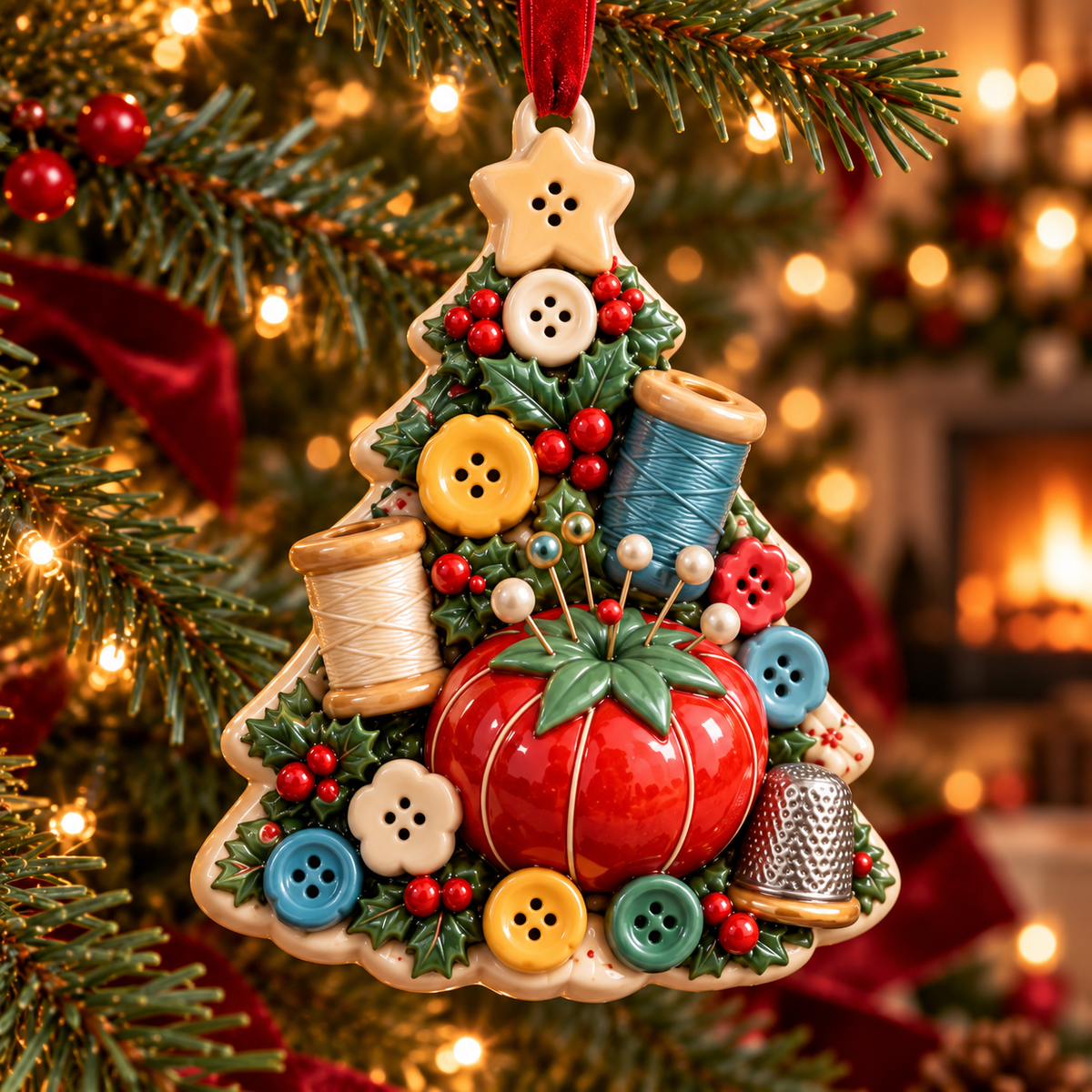 🧵🎄 Sewing-Themed Christmas Tree Ornaments – Festive Keepsakes for Sewing & Craft Lovers