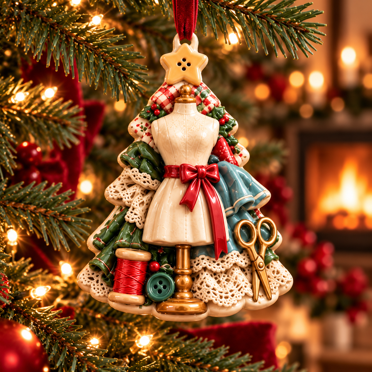 🧵🎄 Sewing-Themed Christmas Tree Ornaments – Festive Keepsakes for Sewing & Craft Lovers