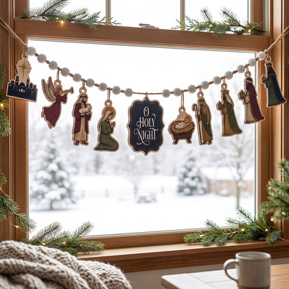 ✝️🎄Nativity Christmas Garland – A Beautiful Celebration of the First Christmas