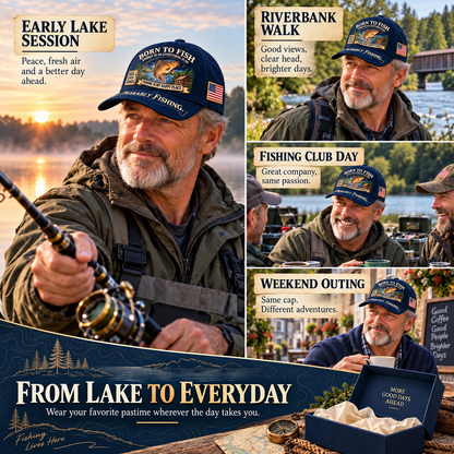 🎣 Born To Fish "Probably Fishing" USA Angler Tribute Cap
