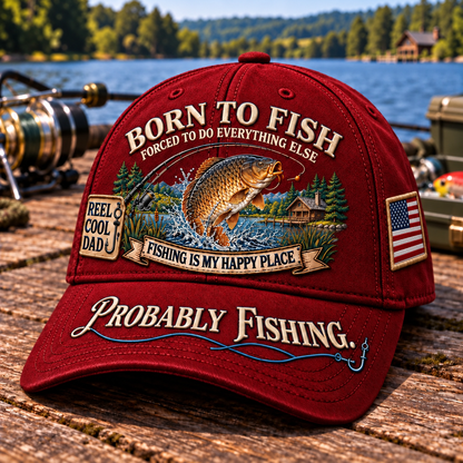 🎣 Born To Fish "Probably Fishing" USA Angler Tribute Cap