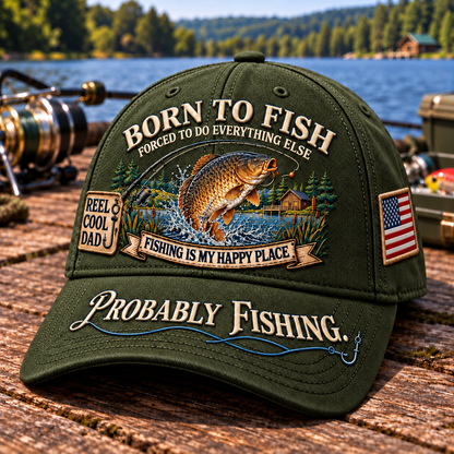 🎣 Born To Fish "Probably Fishing" USA Angler Tribute Cap