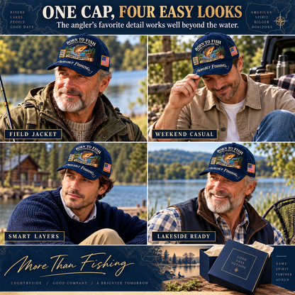 🎣 Born To Fish "Probably Fishing" USA Angler Tribute Cap