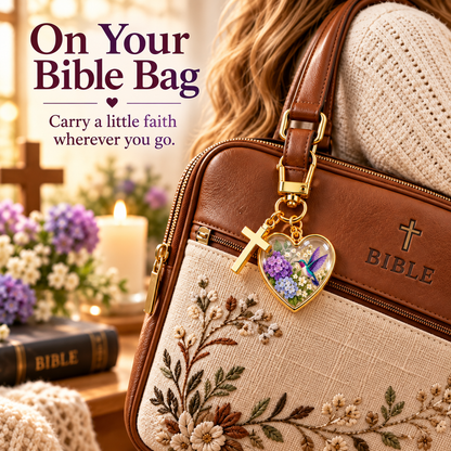 💜✝️ Be Still & Know That I Am God Hummingbird Faith Keychain