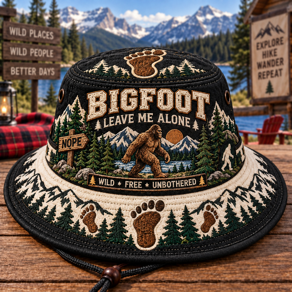 🦶🌲 Bigfoot Boonie Hat – Rugged Wilderness Style for Outdoor Adventurers