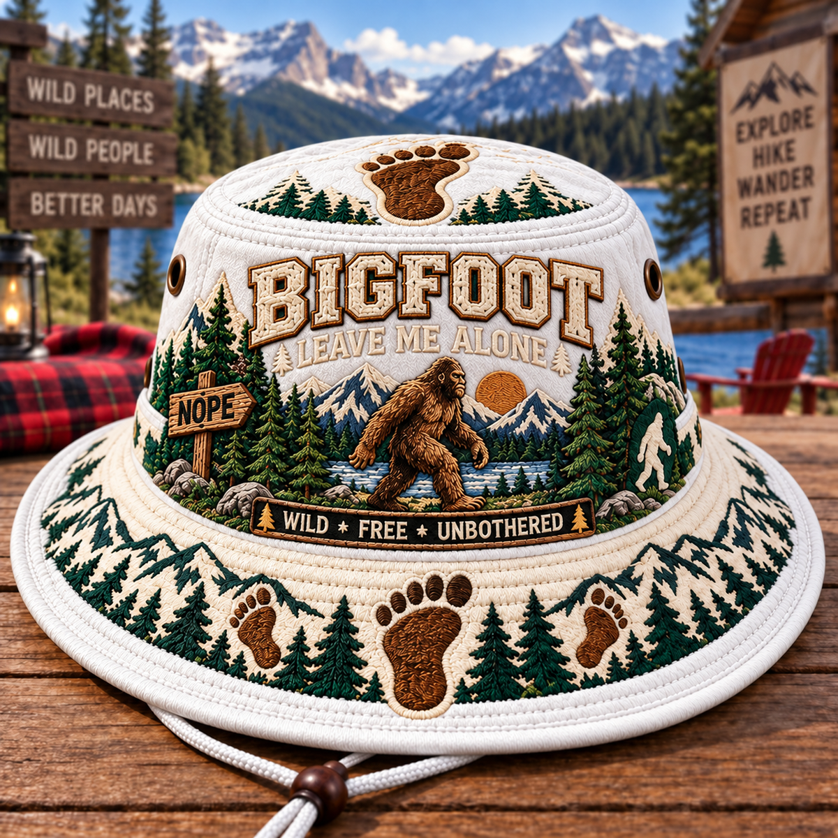 🦶🌲 Bigfoot Boonie Hat – Rugged Wilderness Style for Outdoor Adventurers