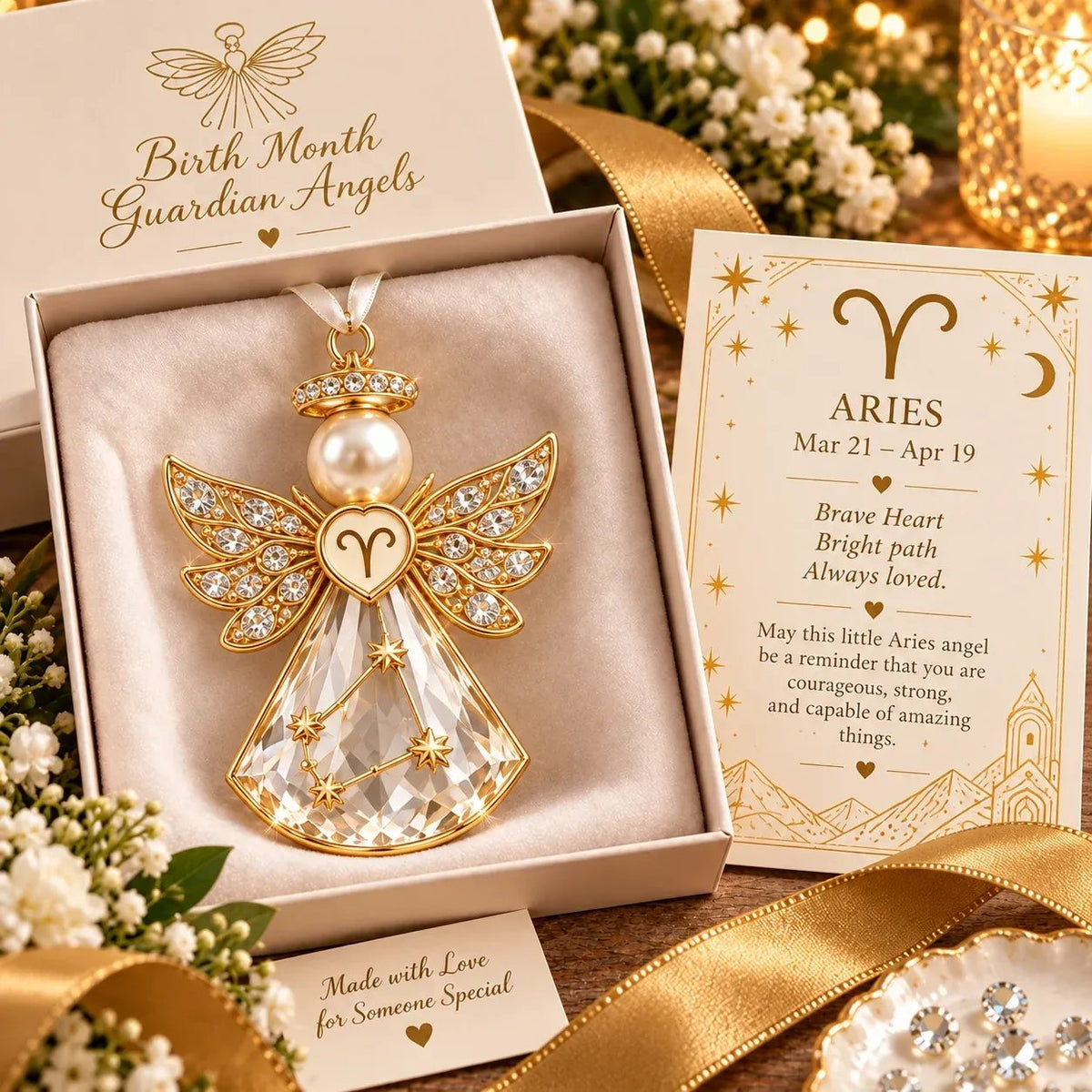 👼Christmas Zodiac Guardian Angel Keepsake