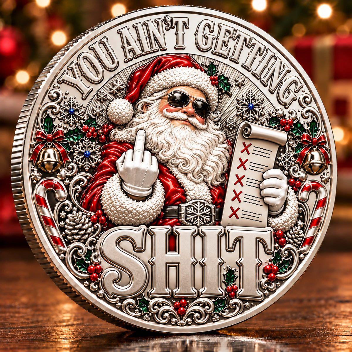 🎅🎄Christmas Sarcastic Coin – A Funny Gift for Someone Who's Had Enough