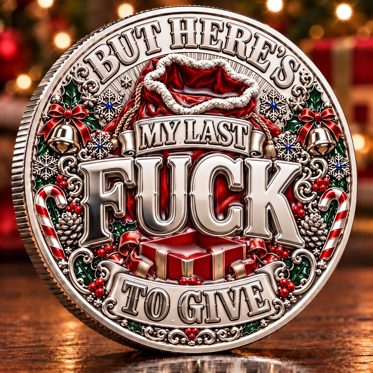 🎅🎄Christmas Sarcastic Coin – A Funny Gift for Someone Who's Had Enough