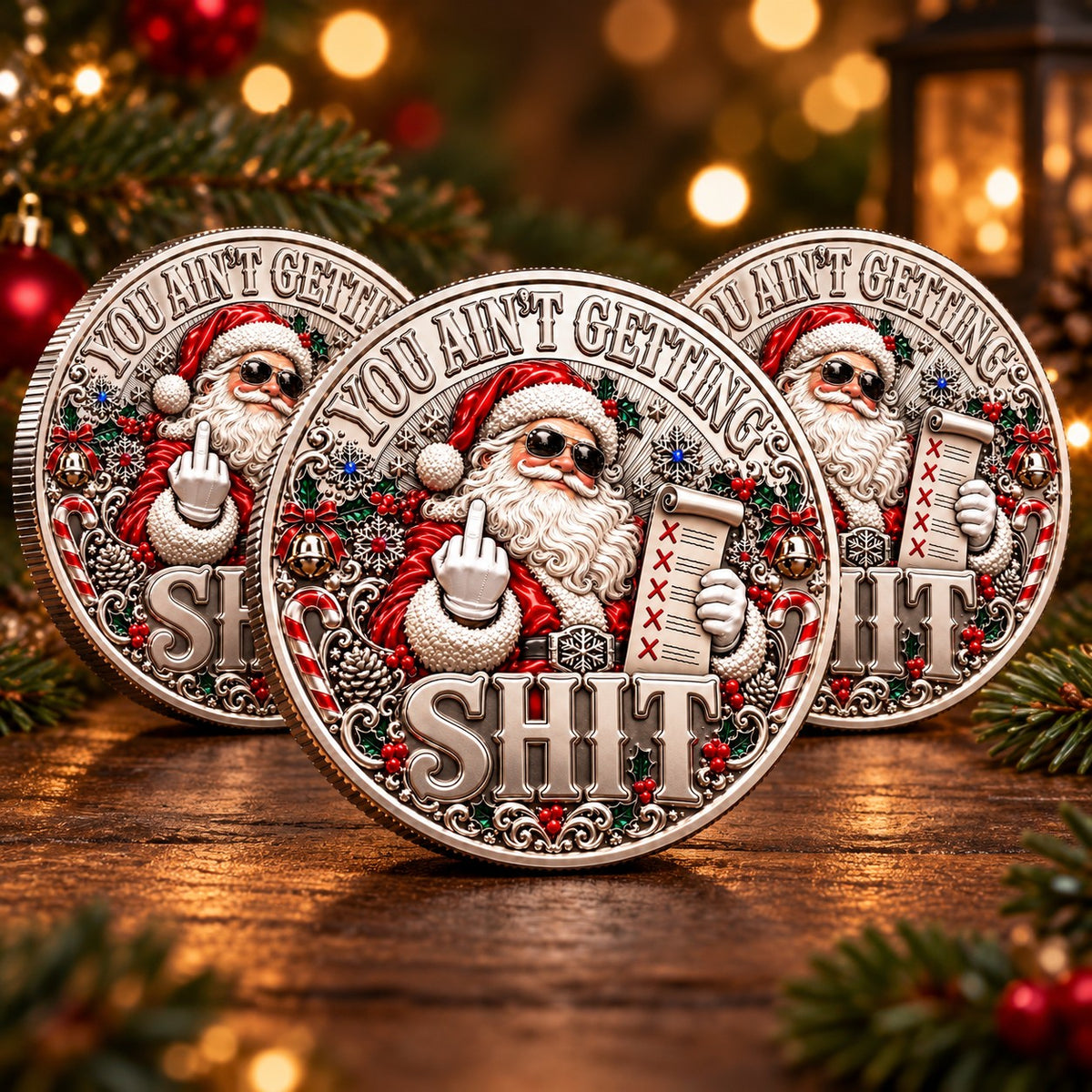 🎅🎄Christmas Sarcastic Coin – A Funny Gift for Someone Who's Had Enough