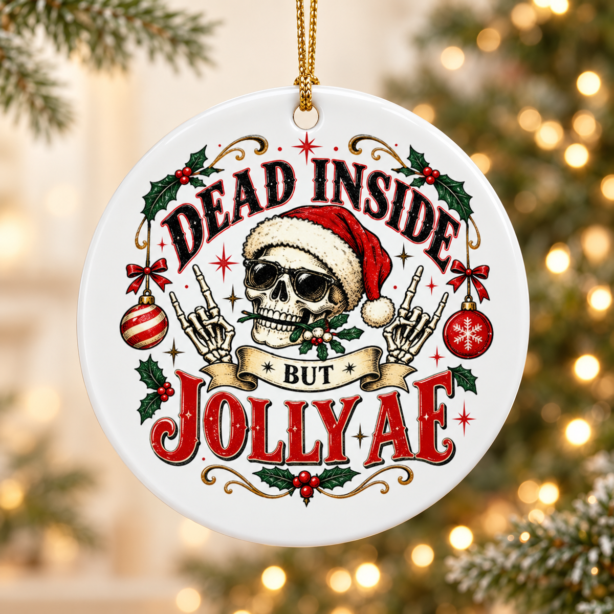 😜✨ Sassy Funny Adult Christmas Ceramic Ornament