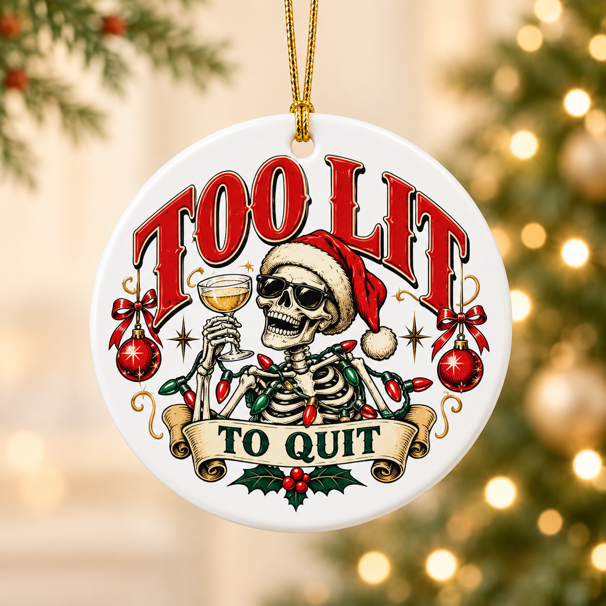 😜✨ Sassy Funny Adult Christmas Ceramic Ornament