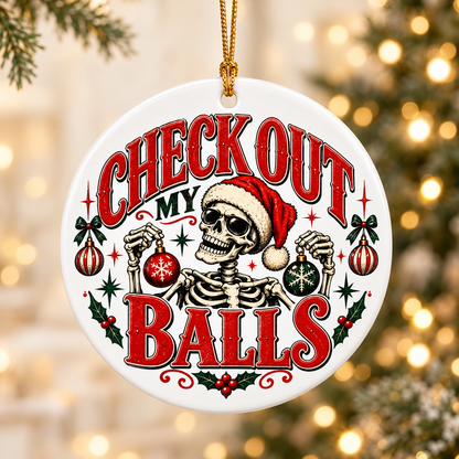 😜✨ Sassy Funny Adult Christmas Ceramic Ornament