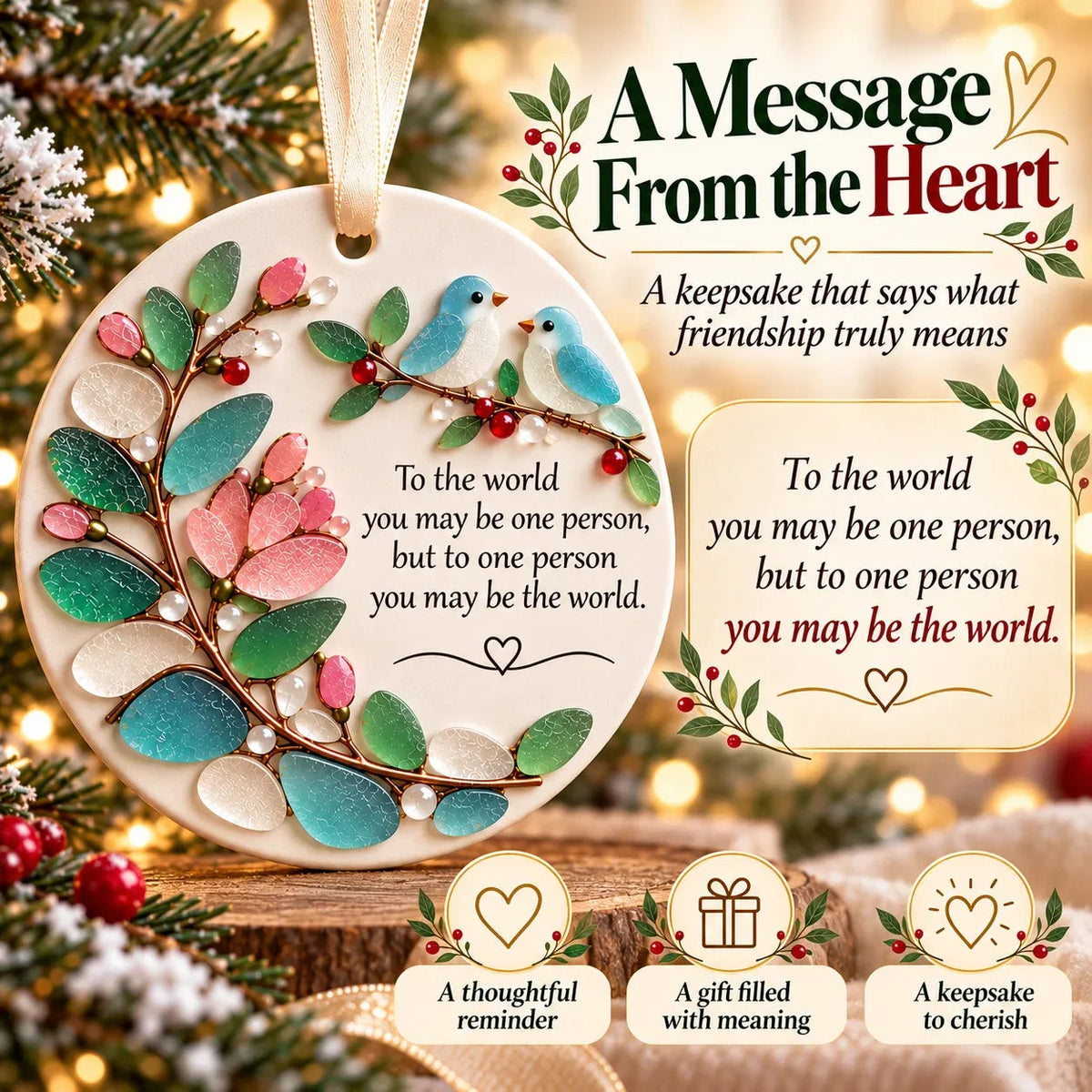 🐦 Love Birds Friendship Ornament